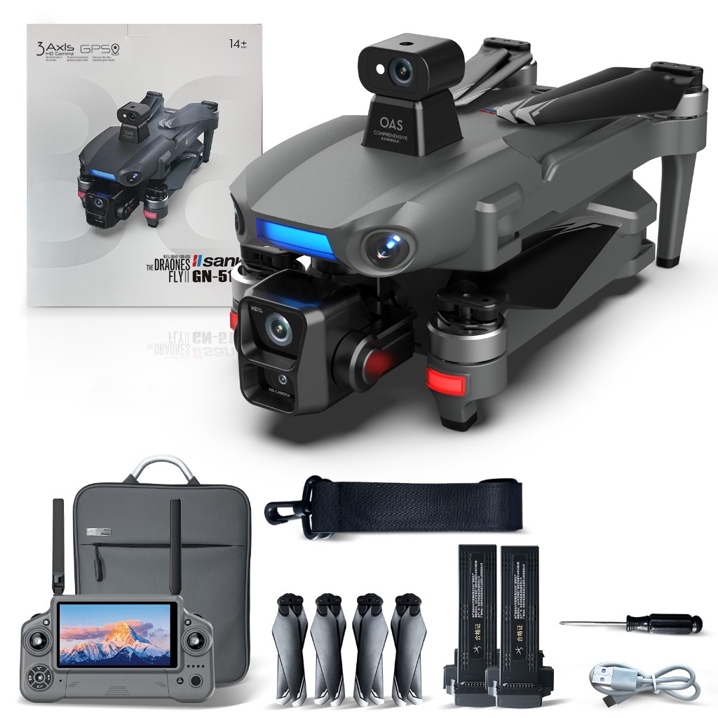 1080P 4K Drone Com GPS Inteligente, Bateria De 50 Minutos E Alcance De 6KM – Com 2 Baterias
