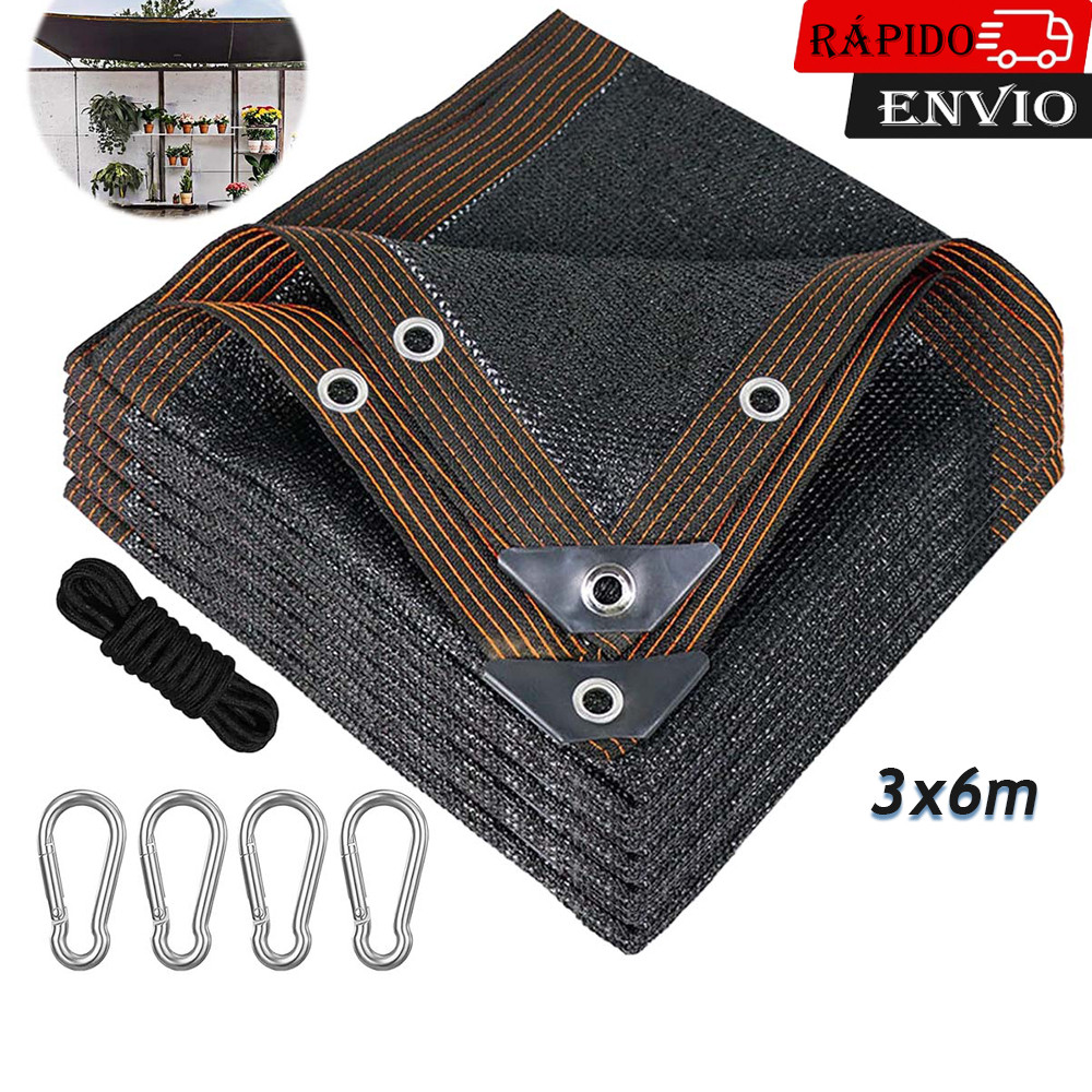 preto pano de sombra para jardim 3×6m cobertura de sombra para exterior pérgola plantas de pátio de pendurar capa rede