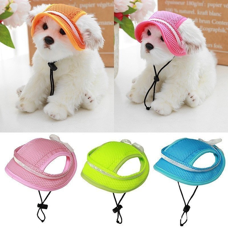 Chapéu De Cachorro Boné De Baseball Sunhat Headwear Sombra Respirável Arco Sólido Ajustável De Cor