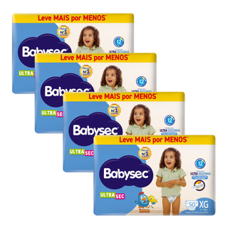 Kit Econômico 4x Fralda Infantil BabySec Hiper XG c/ 50 un -  Ultrasec Galinha Pintadinha Conforto e Alta Absorção