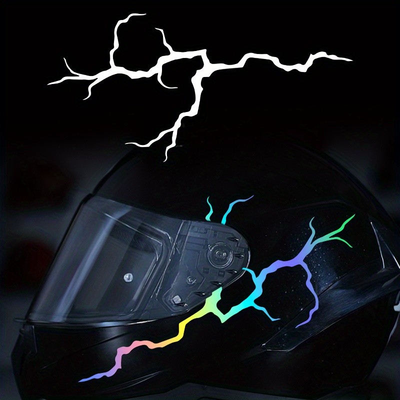 1PC Relâmpago Crack Motocicleta Adesivos À Prova Dwaterproof Água Para Moto Frente Carenagem Capacete De Corrida Scooter