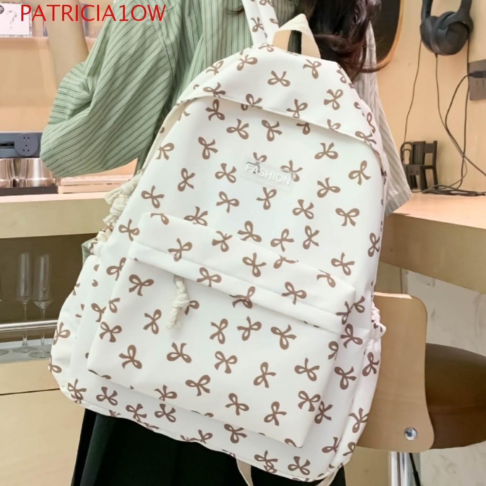 PATRICIA1OW Mochila Com Laço , Bolsa Escolar De Nylon Alça Ajustável Para Estudantes De Ombro Leve Adolescentes