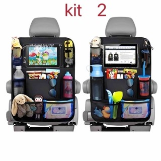 kit 2  Bolsa de armazenamento de encosto de banco de carro