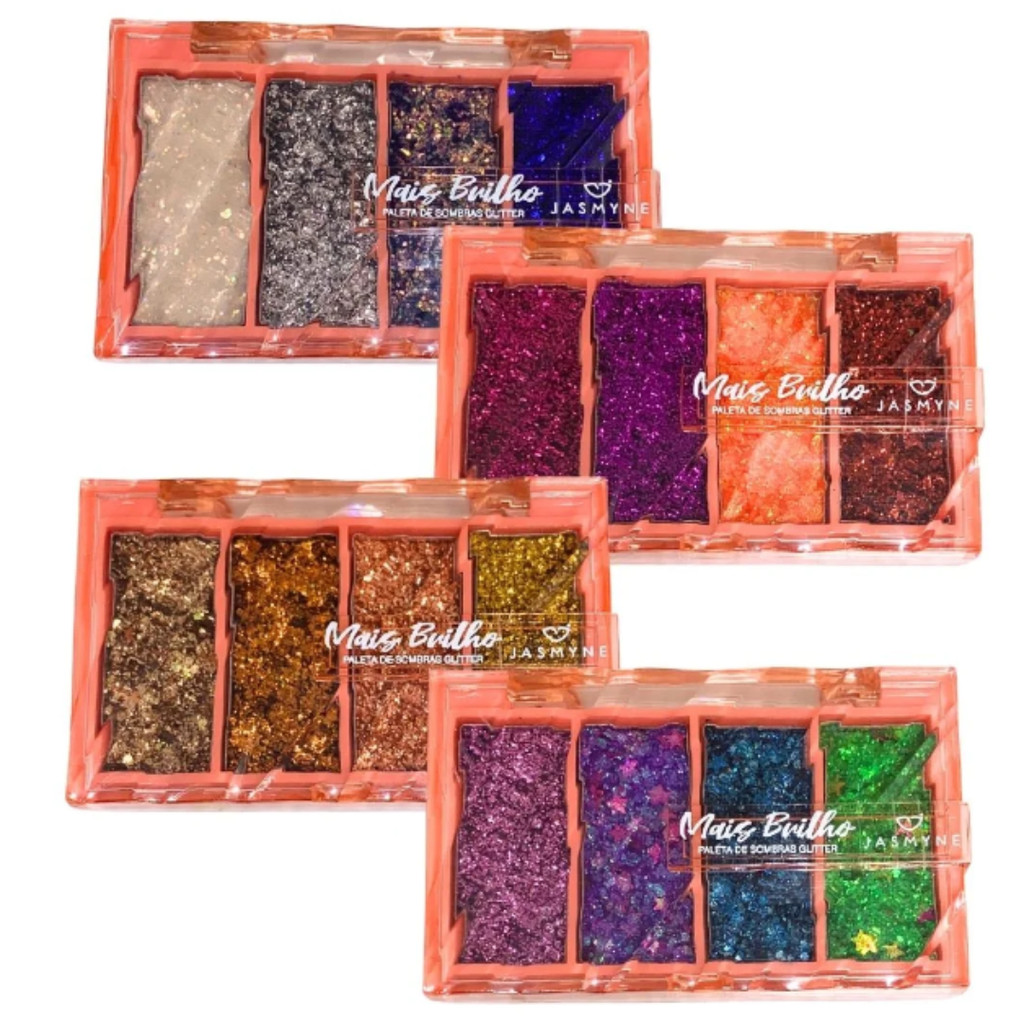 Paleta de Sombras Glitter Jasmyne Mais Brilho JS06113