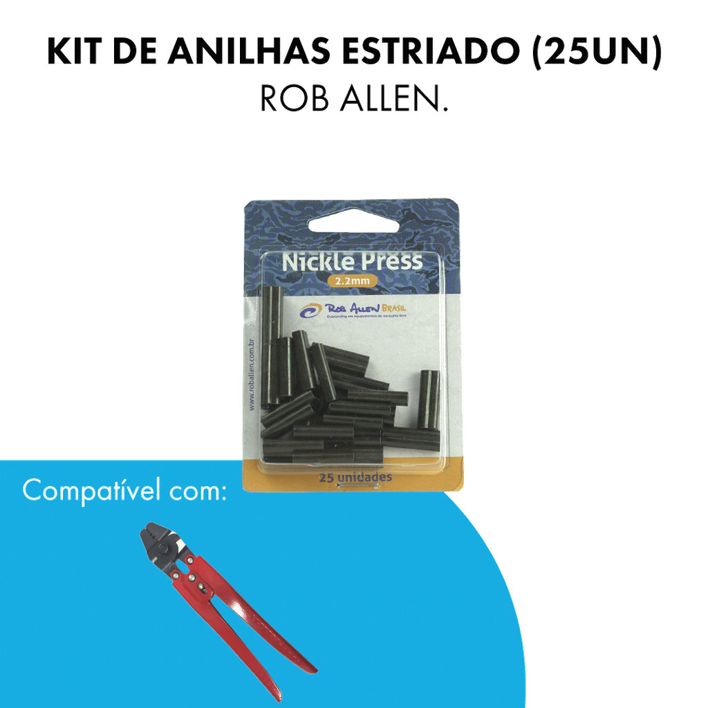ANILHA (NICKLE PRESS)ESTRIADO ROB ALLEN 2,2MM (25UN)-BLISTER