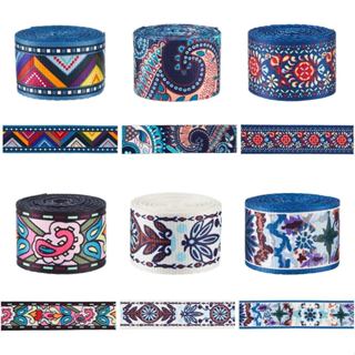 SUPERFINDINGS 6 Rolos 6 Cores 2 Jardas Fita Jacquard Vintage de Poliéster, Fita de Renda Bordada Grossa, Fita de Renda É