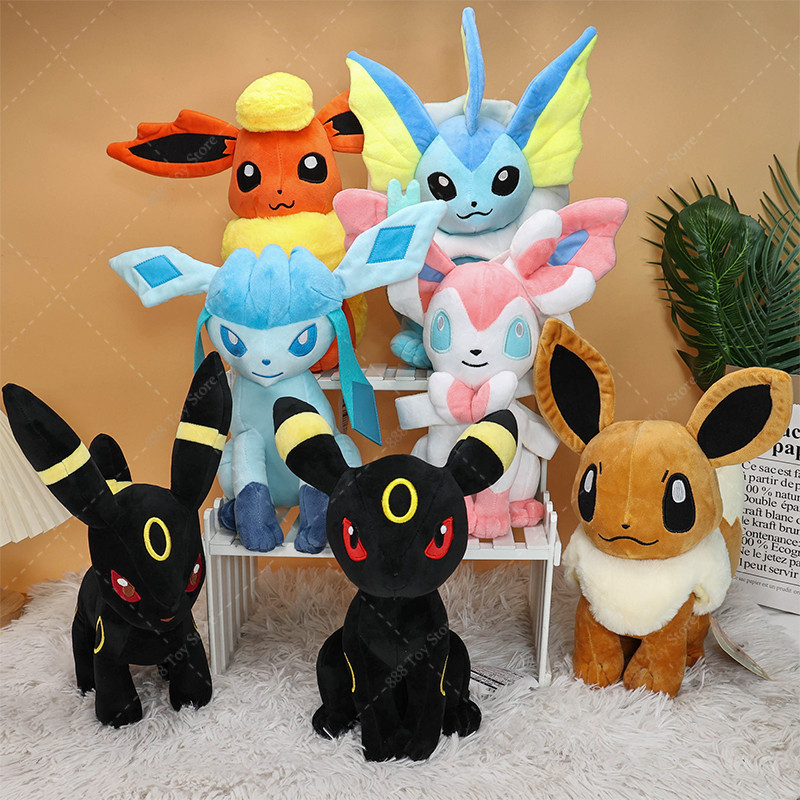 Pokemon pelúcia Bright Umbreon Eevee Sylveon Flareon Animais macios Boneca de pelúcia Tamanho grande BX0T