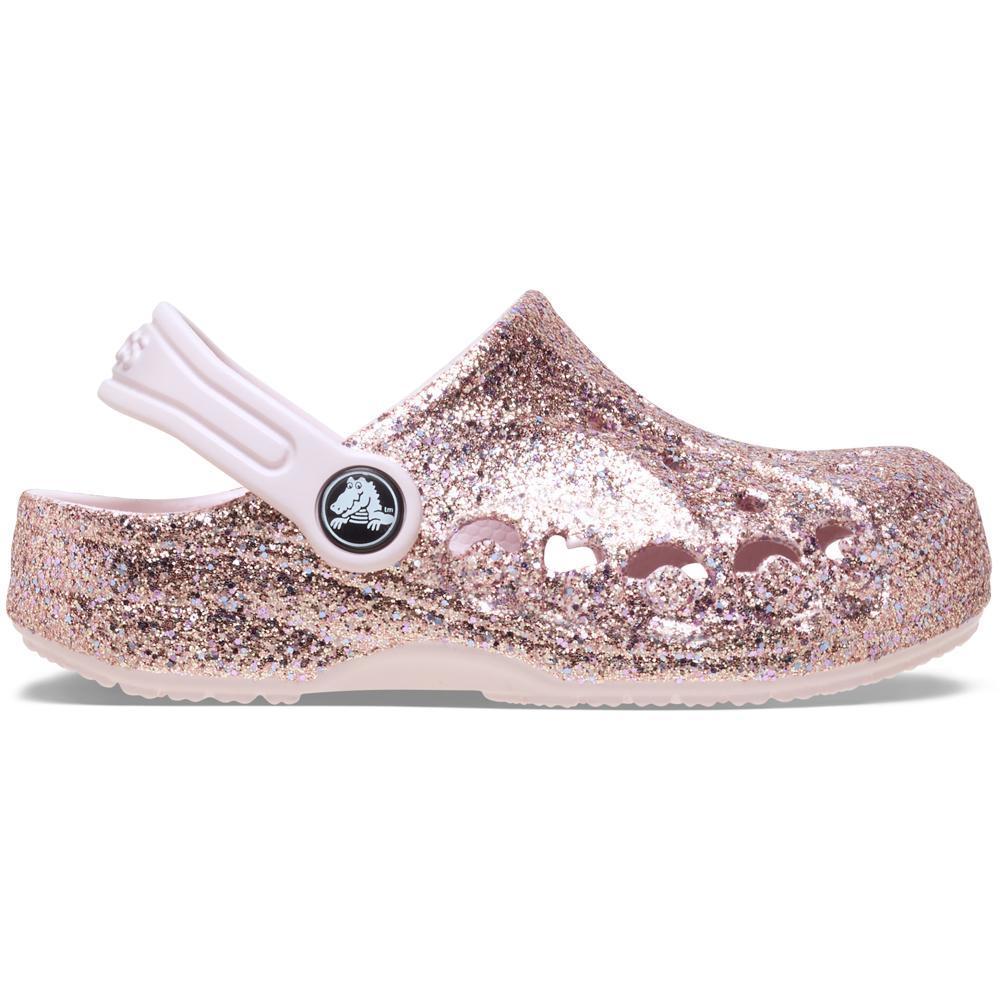 Sandália Crocs Baya Mixed Glitter Clog T BARELY PINK