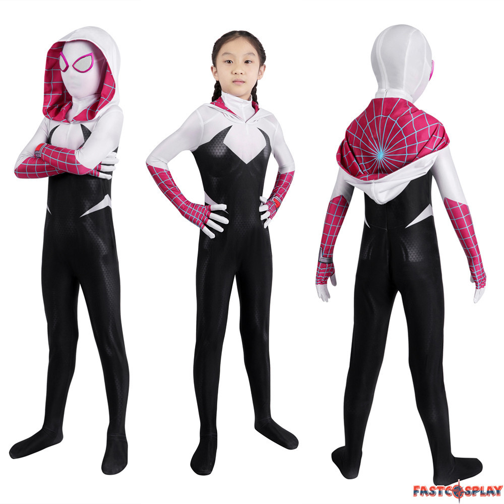 Fantasia Infantil Spider Gwen Mulher Aranha Fantasma com Lentes Realistas Meninas em Oferta na Shopee