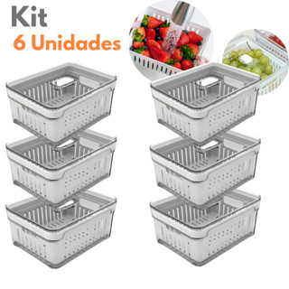 Kits Completo de Organizador de Geladeira 3,5L Cristal com Cesto Removível em Oferta na Shopee