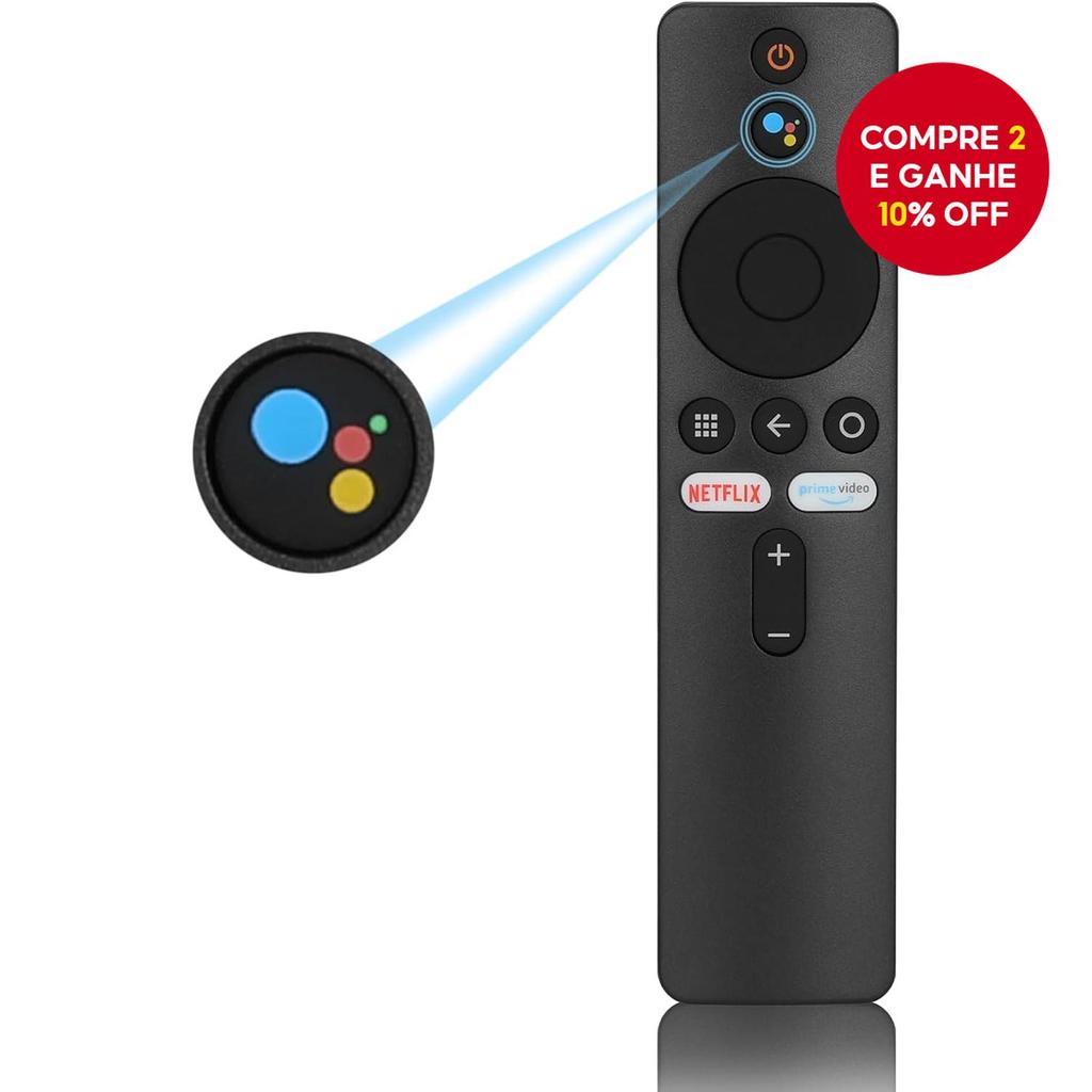Controle Remoto XMRM-00A para TV Inteligente Xiaomi 4X Android e MI Box 4K com Google Assistente