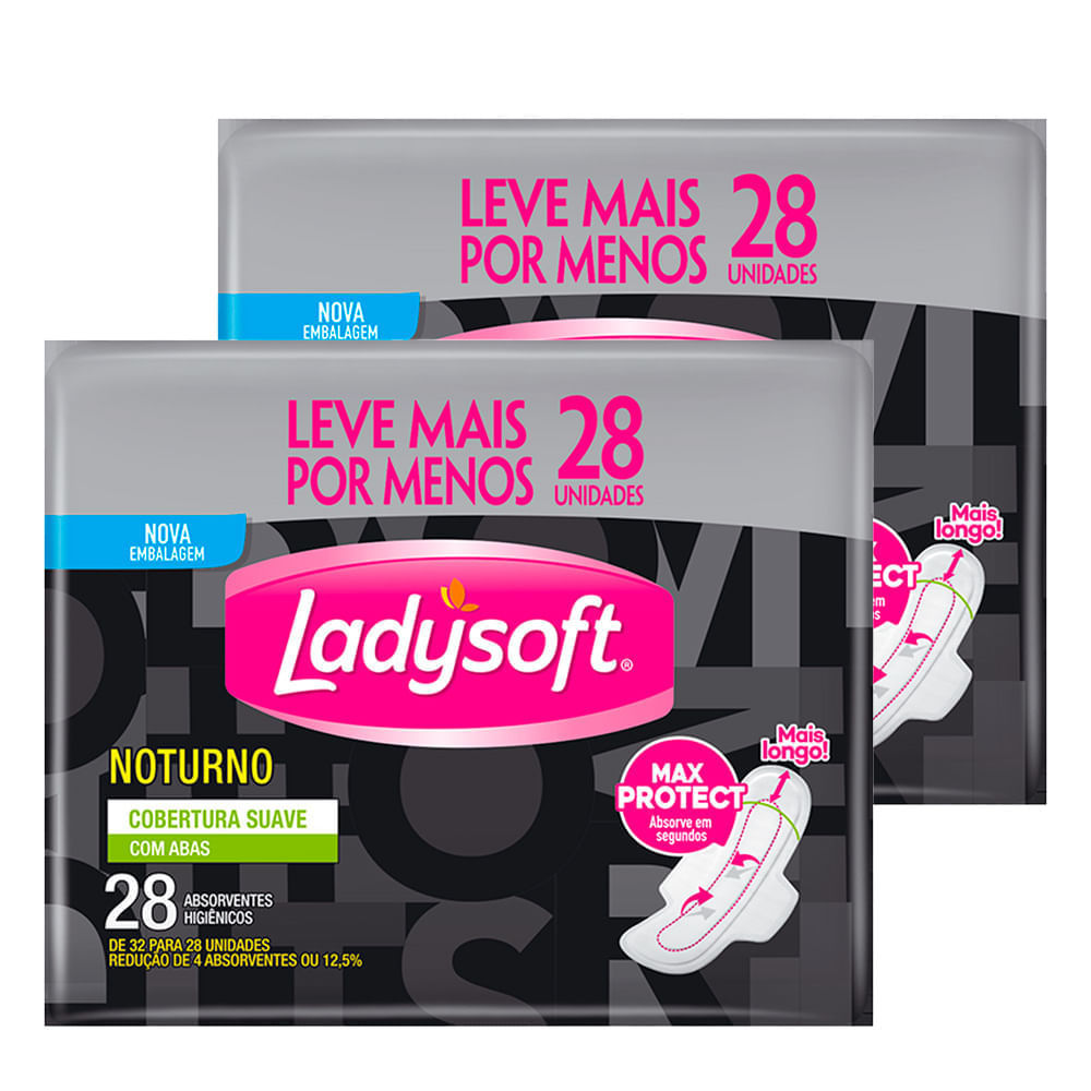 Kit Absorvente Ladysoft Noturno Suave Com Abas -  56 Unidades em Oferta na Shopee