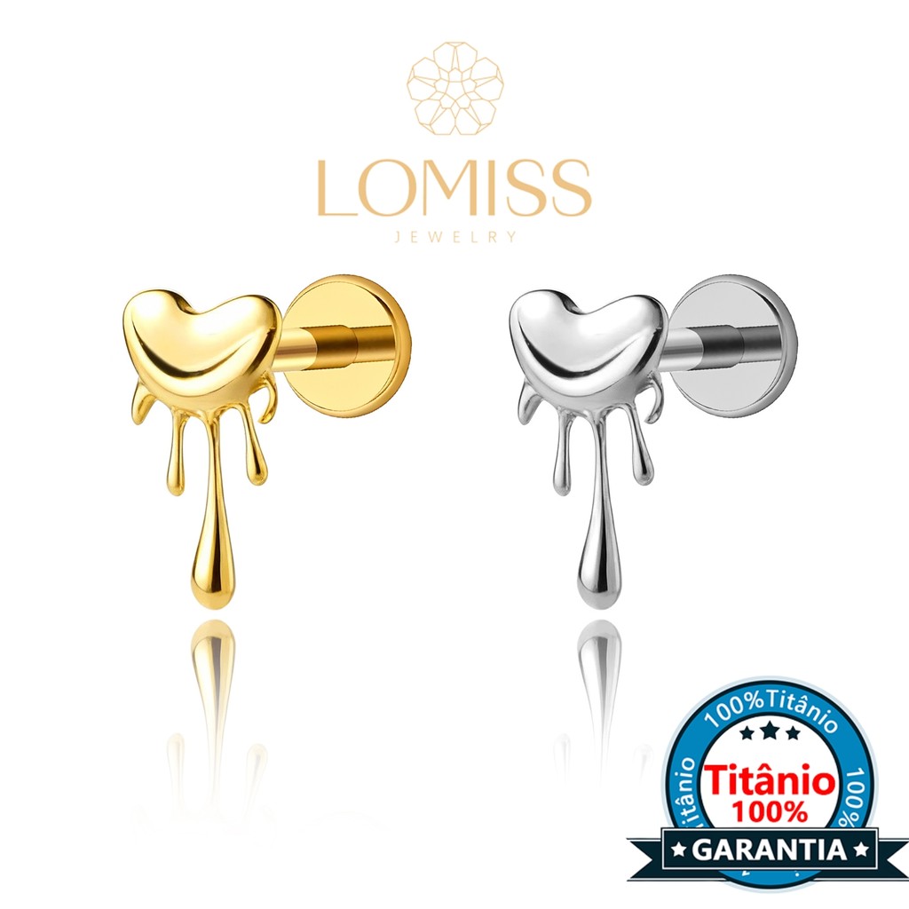 Piercing Trágus Labret Titânio Coração Tragus Earring Helix Conch Nostril Nariz Brinco Orelha Flat