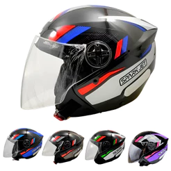 Capacete Aberto Ebf Spark Jet Sting Preto Brilhante Moto Masculino Feminino