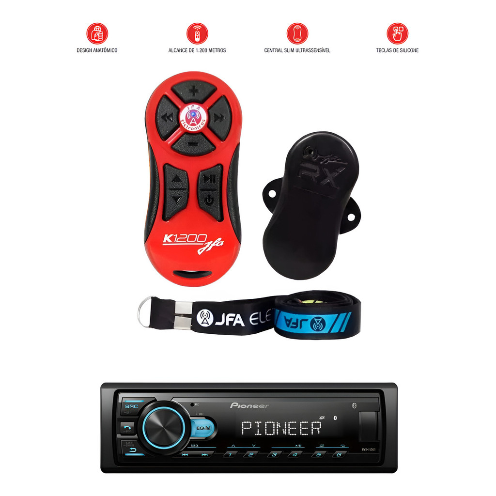 Radio Pioneer Bt Usb Controle Remoto Longa Distancia Redline