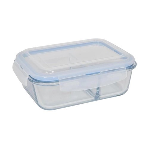 Pote Hermetico Com Divisoria Vidro Transparente 1520ml Organizacao Conservacao Alimentos