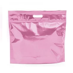 Sacola Metalizada com Zip P 32x40x5cm Rosa Velho - 01 unidade - Cromus - Rizzo Embalagens