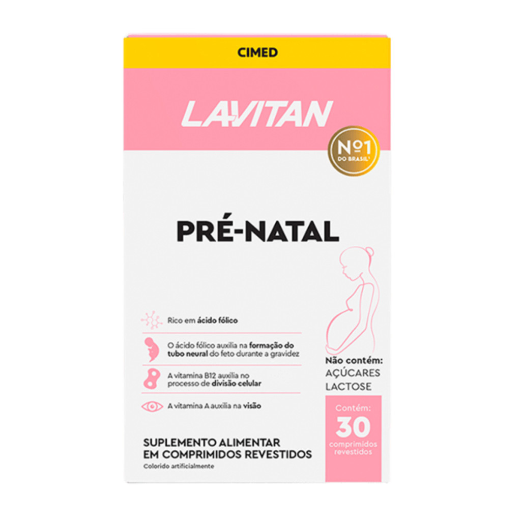 Lavitan Pré-Natal Multi Cimed 30 Comprimidos | Suplemento Alimentar