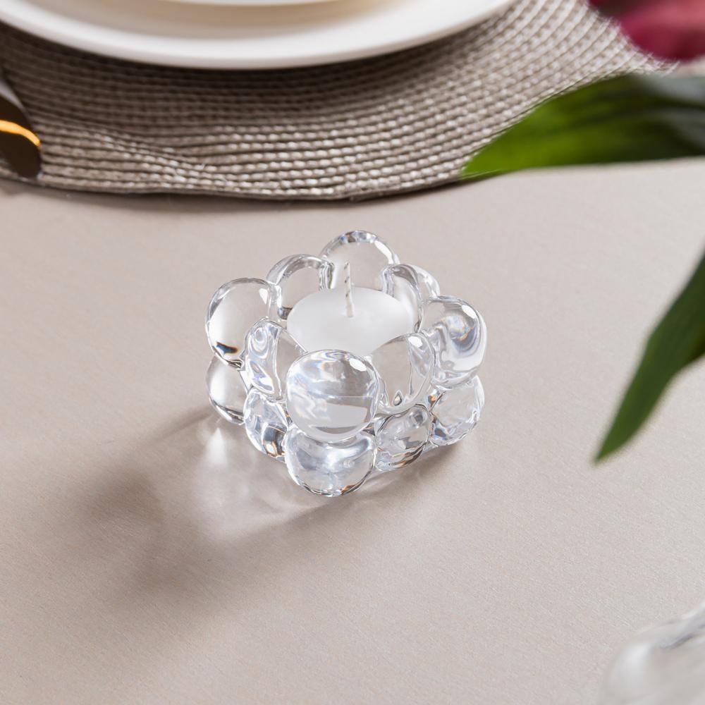 Porta Velas Bubble 5cm Vidro Lyor Decorativo para Vela Mesa Aparador Quarto Lavabo Sala Jantar Luz Aconchegante Elegante