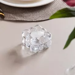Porta Velas Bubble 5cm Vidro Lyor Decorativo para Vela Mesa Aparador Quarto Lavabo Sala Jantar Luz Aconchegante Elegante