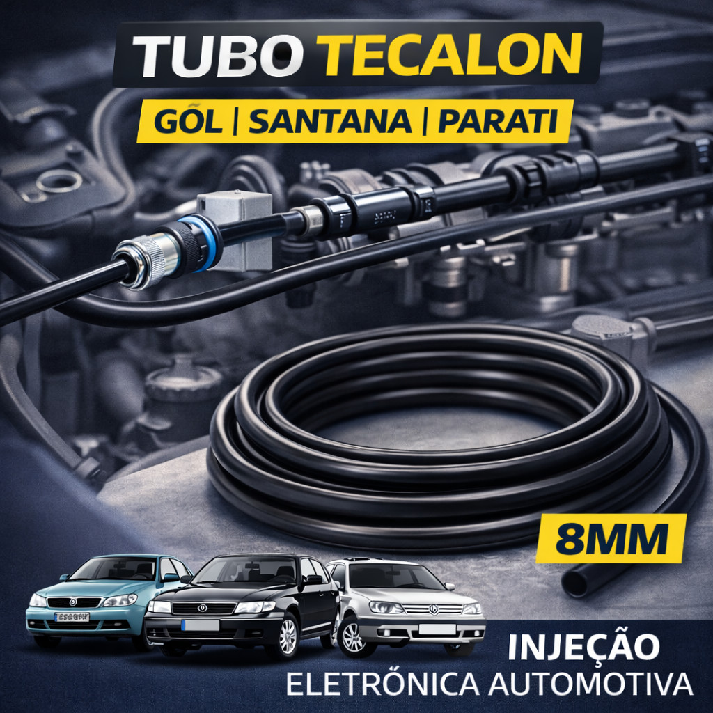 10 Metros Mangueira Combustível Tecalon 8mm X 6mm - Gol - Santana - Parati entre outros Veículos