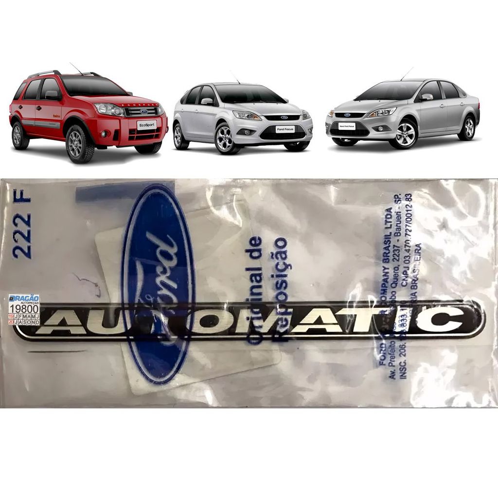 Emblema Logotipo Automatic Tampa Traseira Focus 2009-2013 / Ecosport 2007-2012 Original