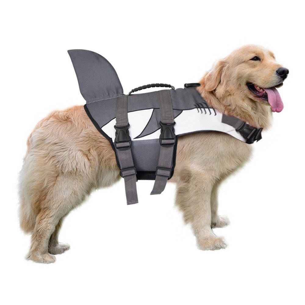 Jaquetas salva-vidas de segurança para cães de estimação Filhote de cachorro flutuante tubarão colete salva-vidas flutua