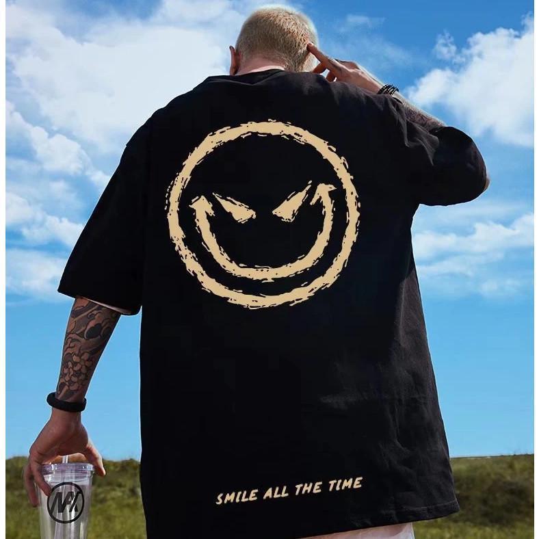 Camiseta Summer Smile All The Time Print Graphic  Moda Casual Streetwear Engraçado T-Shirt Trendy