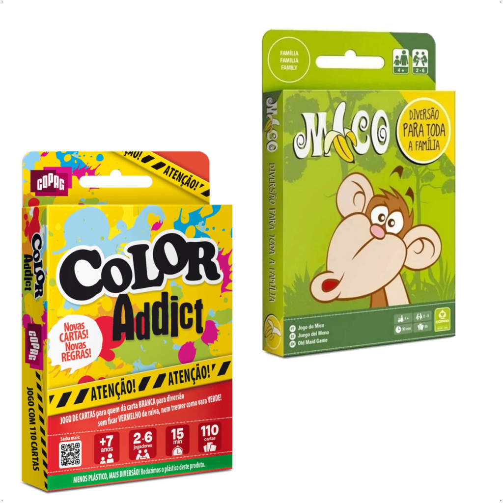 COMP Kit Jogo de Cartas Color Addict Cartucho + Jogo do Mico Copag
