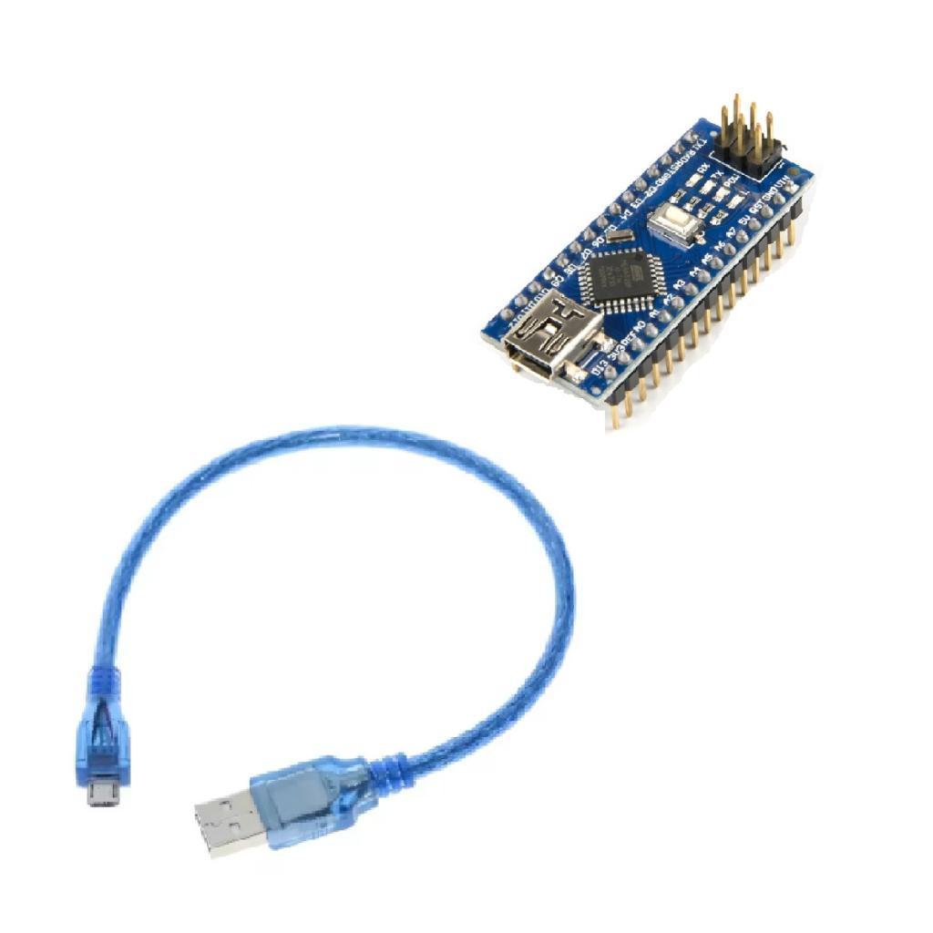 Arduino Nano V3Compatível Atmega 328 com Pinos Soldados e Cabo USB