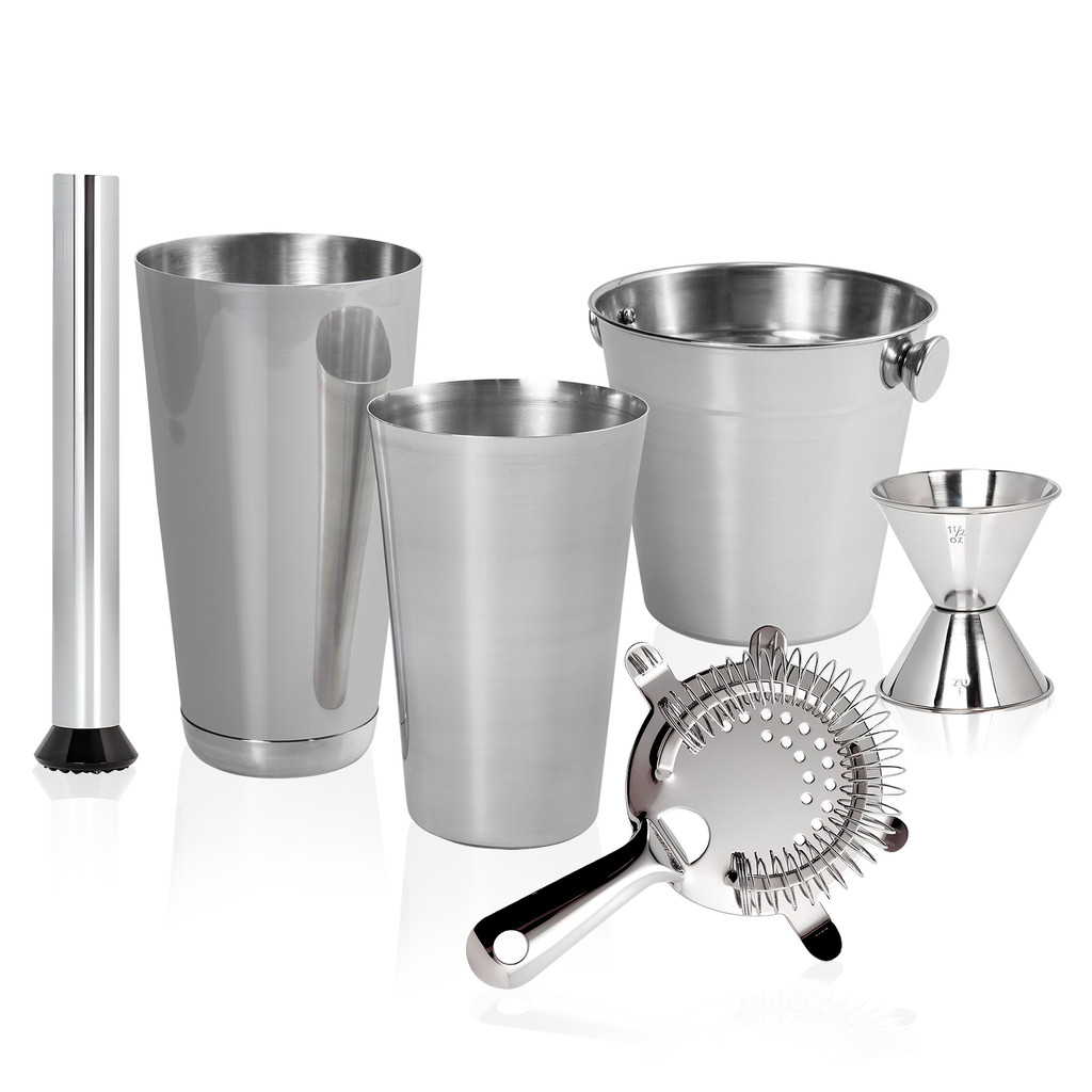 Kit Bar Coqueteleira Profissional Barman Inox Coqueteis Buffet Festa Gourmet Mix