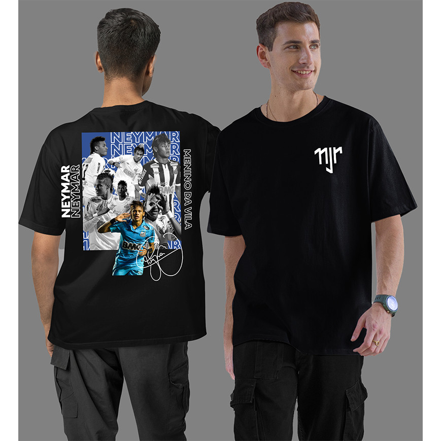 Camiseta Premium Masculina Minimalista 100% Algodão Neymar Jr Ney Futebol Santos Streetwear