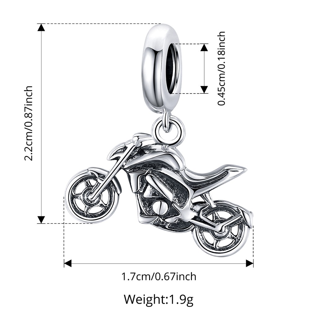 Bamoer Bead Motocicletas Pingente DIY Pulseira Colar Acessórios Para Presentes Femininos · foto 2
