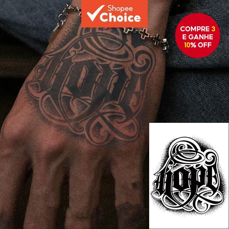 Esperança Mão Tatuagem Temporária Herbal À Prova D'água Legal Unissex Braço Arte Corporal