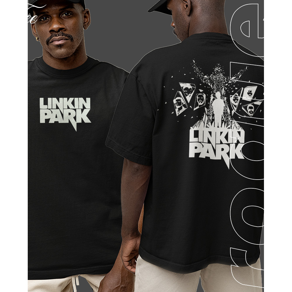 [Camiseta Premium em Algodão Puro]VU Camiseta Basica e OVERSIZED Linkin Park Banda Americana Rock Shows Moments Tee Grap