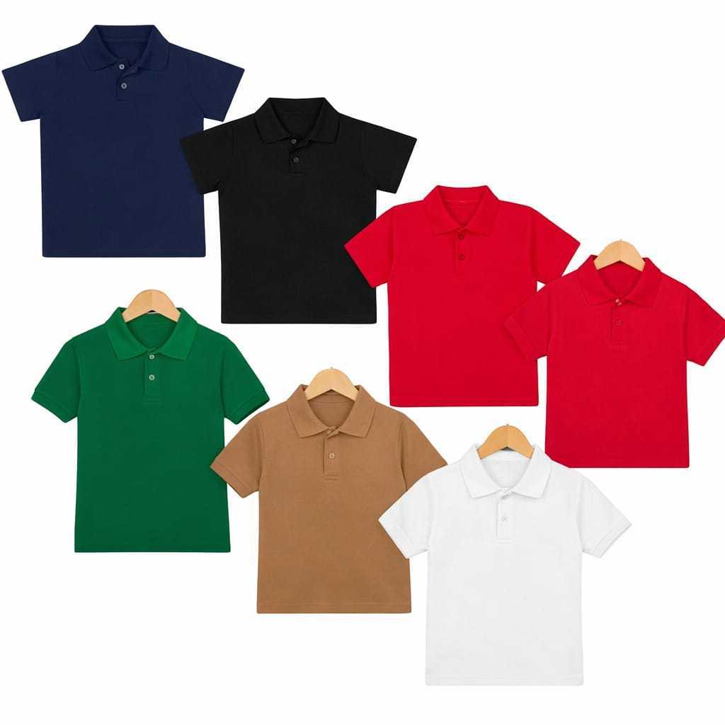 Kit C/ 3 Camisetas Polo Juvenil Manga Curta tamanho 04 ao 14