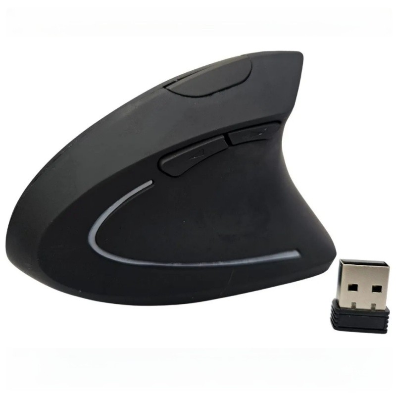Mouse vertical ergonômico sem fio, mouse óptico sem fio leve de alta precisão, 800/1200/1600 DPI