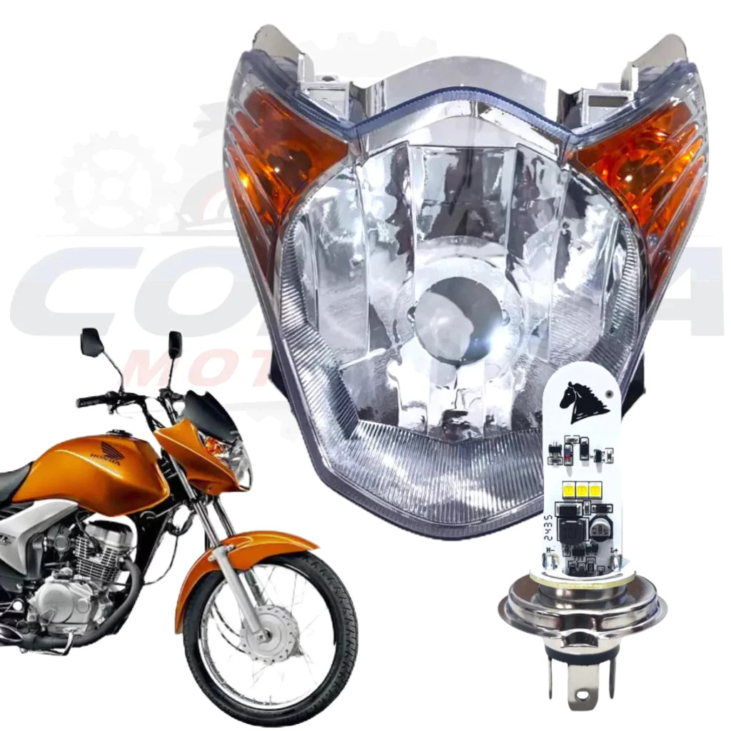 Bloco Óptico Âmbar CG TITAN MIX 150 com Lâmpada de Led  2009 a 2010