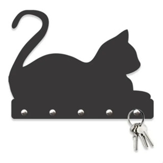 Porta Chaves Gato Deitado Decorativo Com Ganchos Mdf 3mm em Oferta na Shopee
