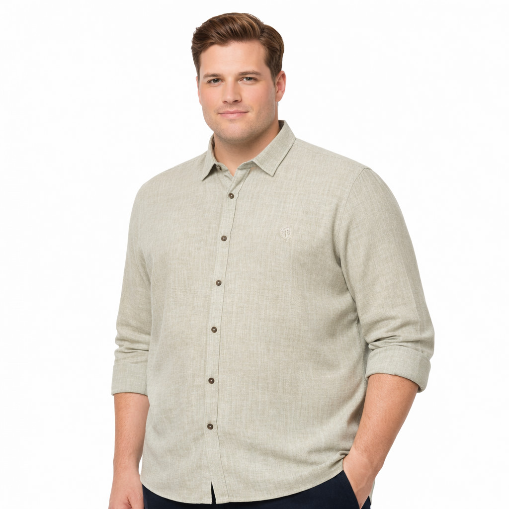 Camisa Social Masculina Plus Size 100% algodão Tecido Premium Leve Respirável G1 ao G4