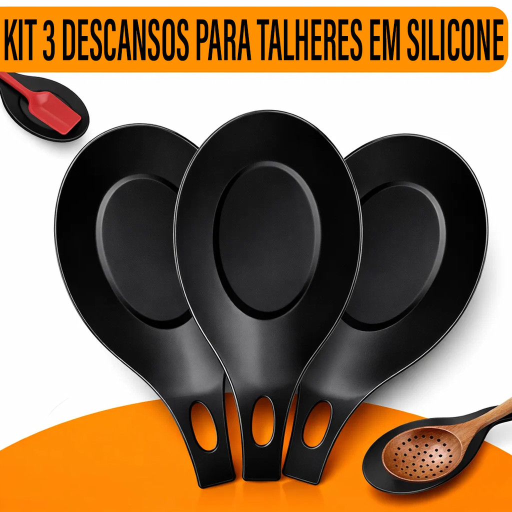 Kit 2/3/5 Descanso de Talheres em silicone Suporte de Colher e Faca Bancada Pia Cozinha PROMOÇÃO