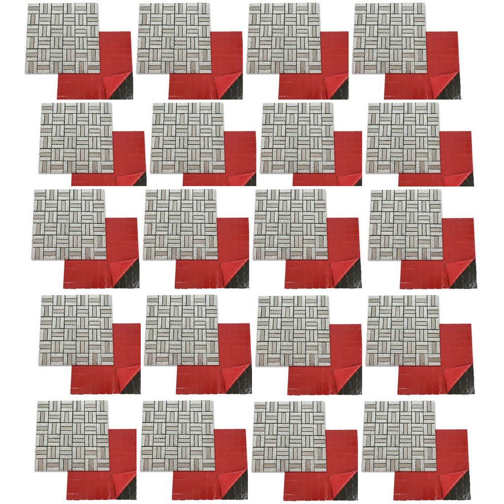 Pastilha De Vidro Autocolante Kit 20 Uni Parede Sala Cozinha Banheiro Sala Decorativa Facil Aplicacao Moderna Reforma