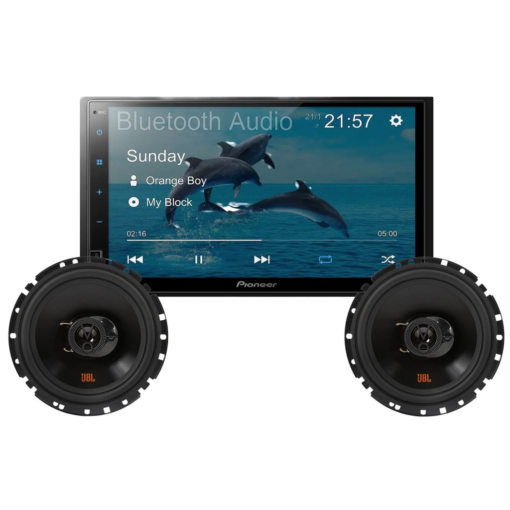 Central Multimidia Pioneer Golfinho Dmh 145br + Par Alto Falante Jbl Flex 6 Po