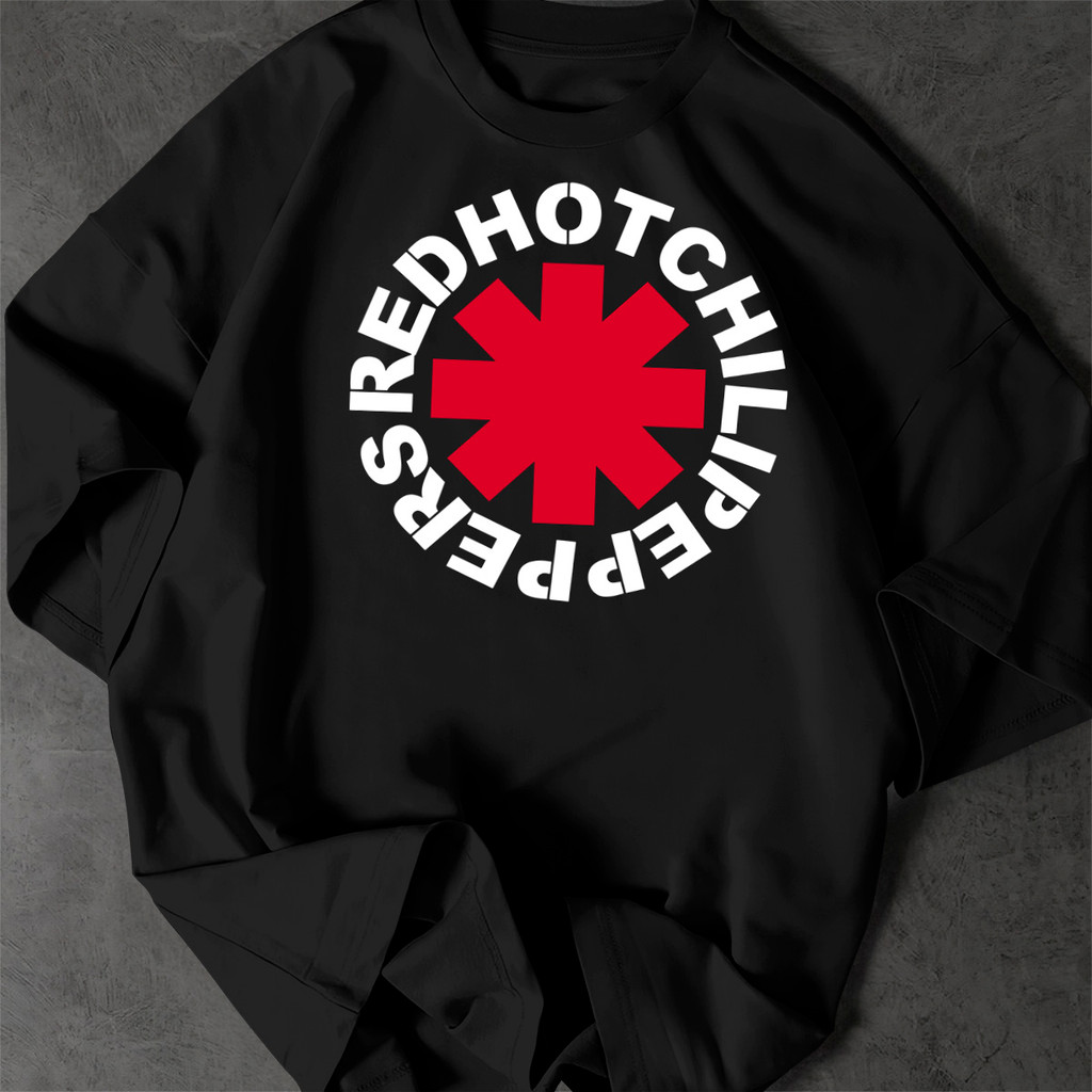 Camiseta Red Hot Chilli Pepers Camisa de Banda 100% Algodão Estampa na Frente Estilo Básico