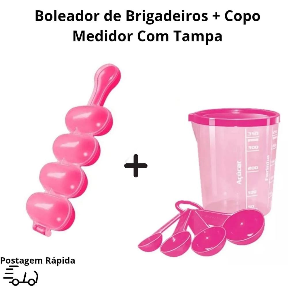 Kit Confeitaria Boleador de Brigadeiros + Copo Medidor com Colheres – MP