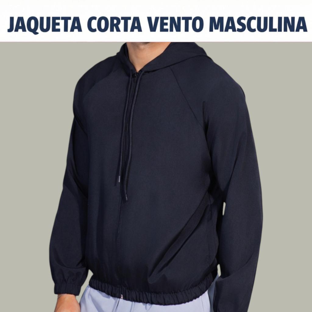 Jaqueta Masculina Corta Vento Casual Esportiva Leve