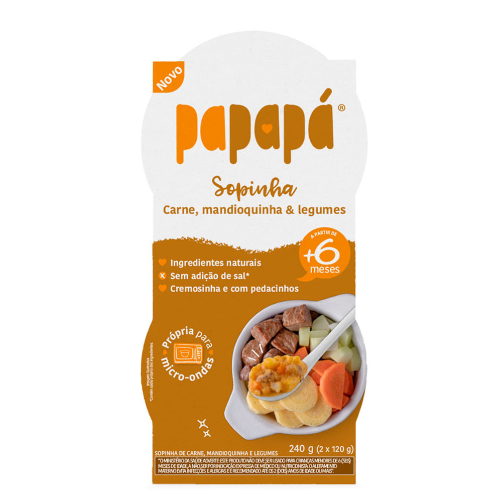 Sopinha Papapà de Carne Mandioquinha e Legumes +6 Meses 240g em Oferta na Shopee