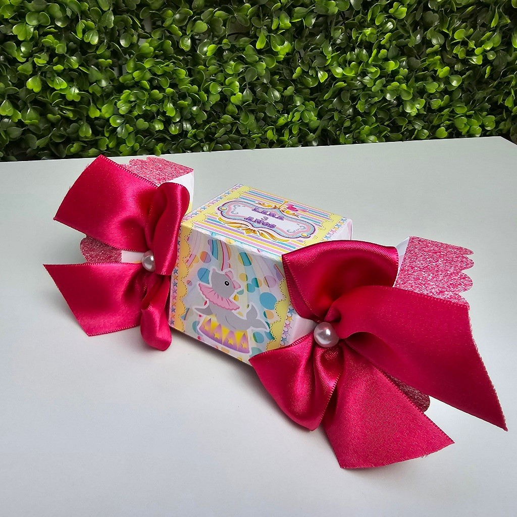 Caixa Bala CIRCO ROSA - Personalizados - Festa infantil - Aniversário - Lembrancinha
