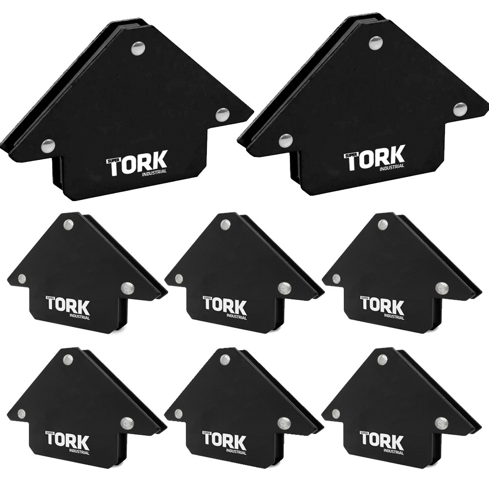 Kit 8 Esquadro Magnético Soldador Capacidade 12Kg Super Tork