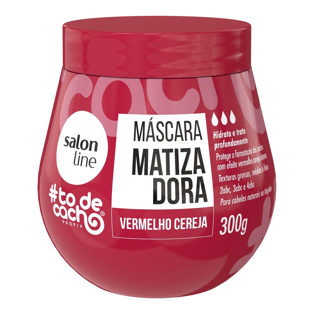 Máscara Capilar Matizadora Salon Line Vermelho Cereja To De Cacho 300g em Oferta na Shopee